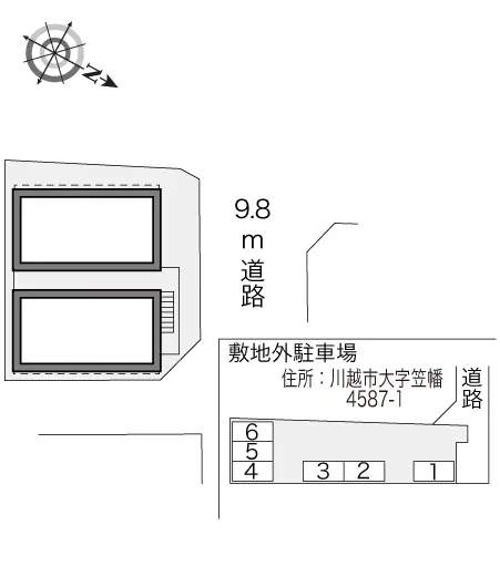 ★手数料０円★川越市笠幡　月極駐車場（LP）